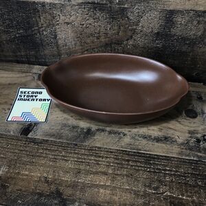Royal Haeger RG 112 USA pottery Brown Bowl Vintage Trident Catch all Dish